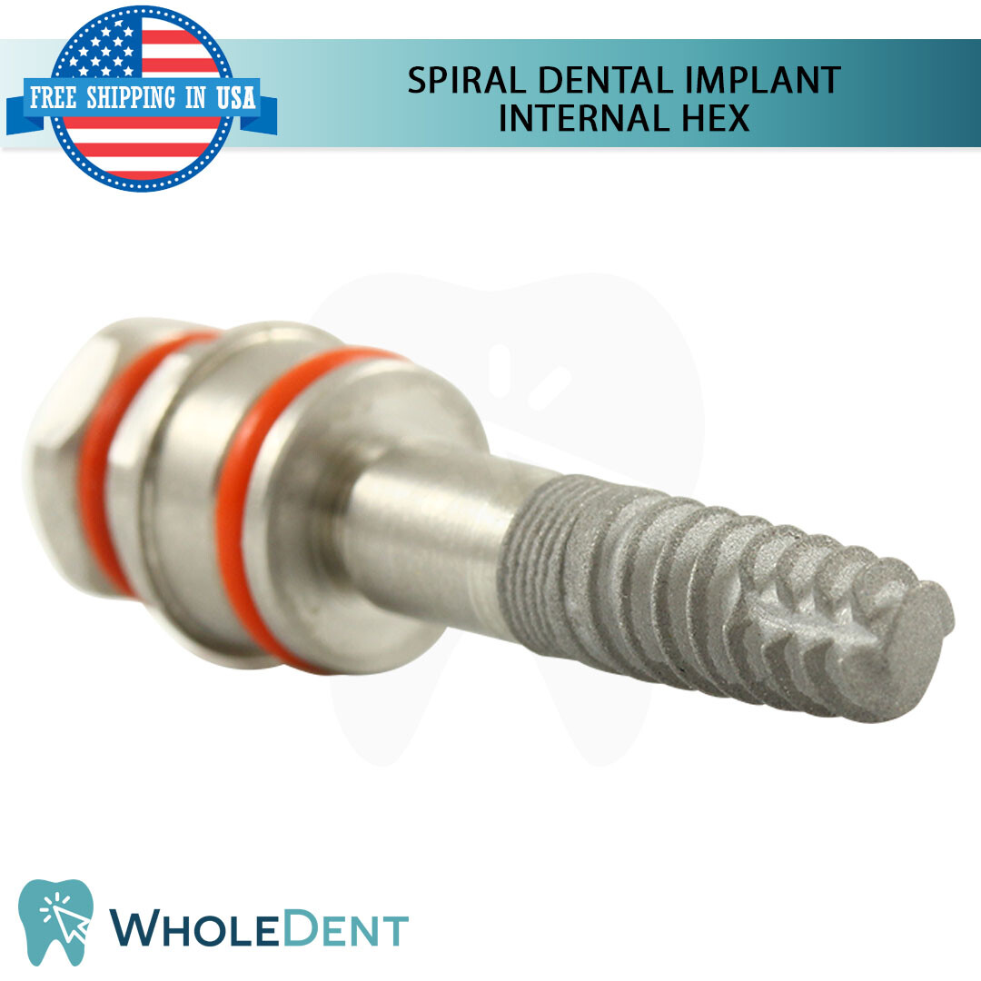 X1 Dental Sterilized Spiral Titanium, Multiple Sizes, Int Hex Connection 2.42mm