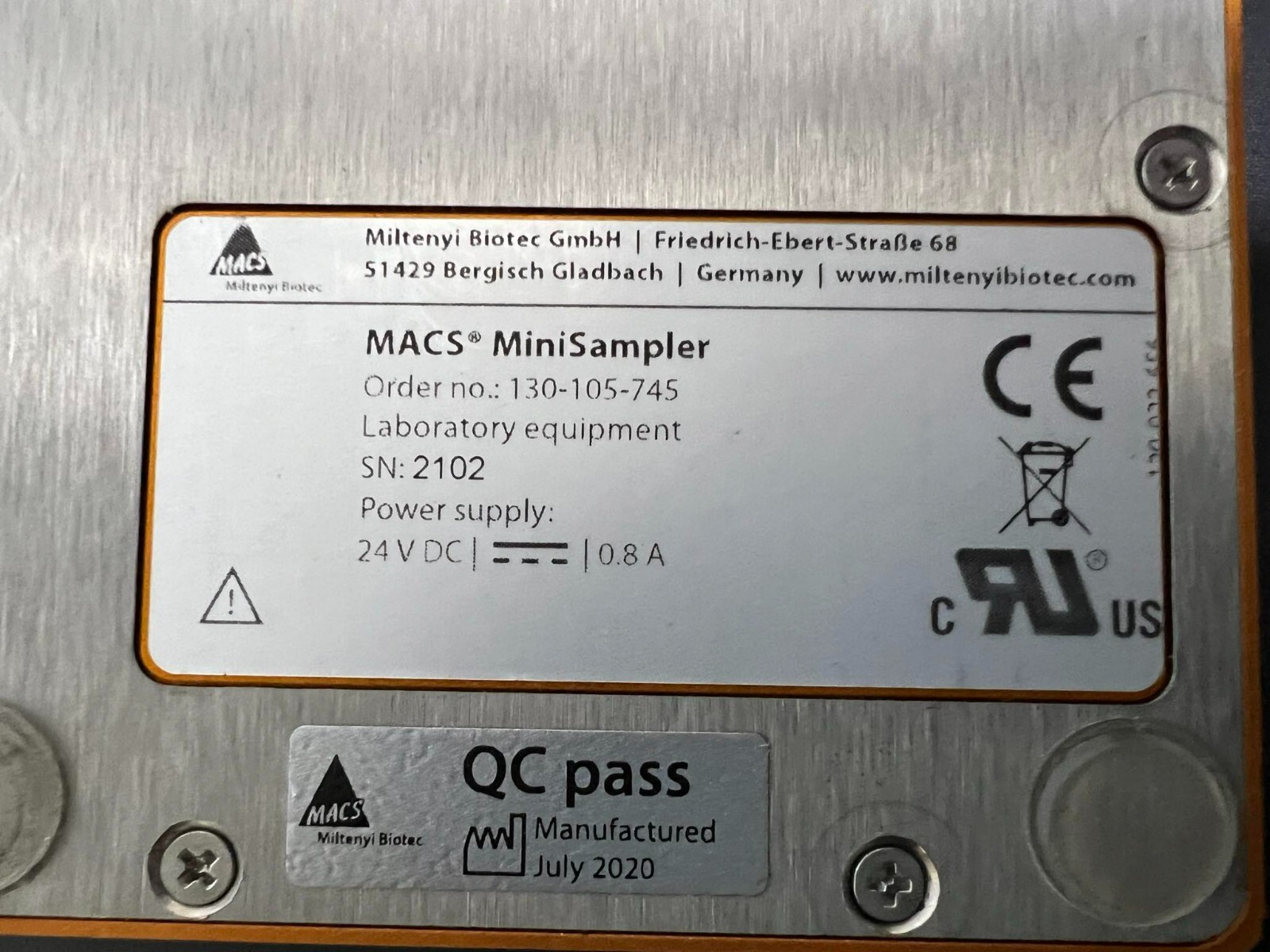 Miltenyi Biotec autoMACS Pro Separator MACS 130-092-545 w/MiniSampler Automated