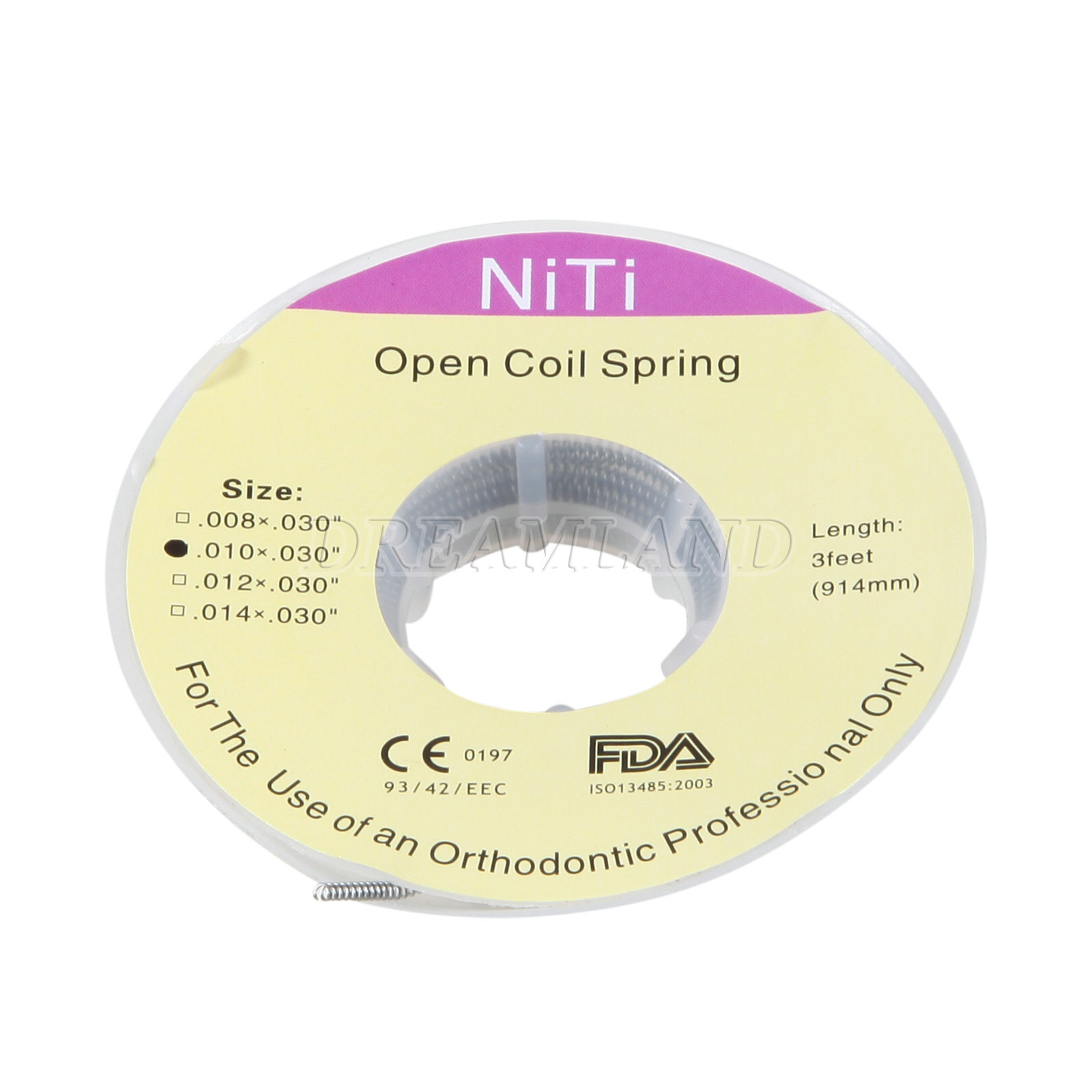 Dental Ortho Niti Open Coil Spring 010*030″ *914mm
