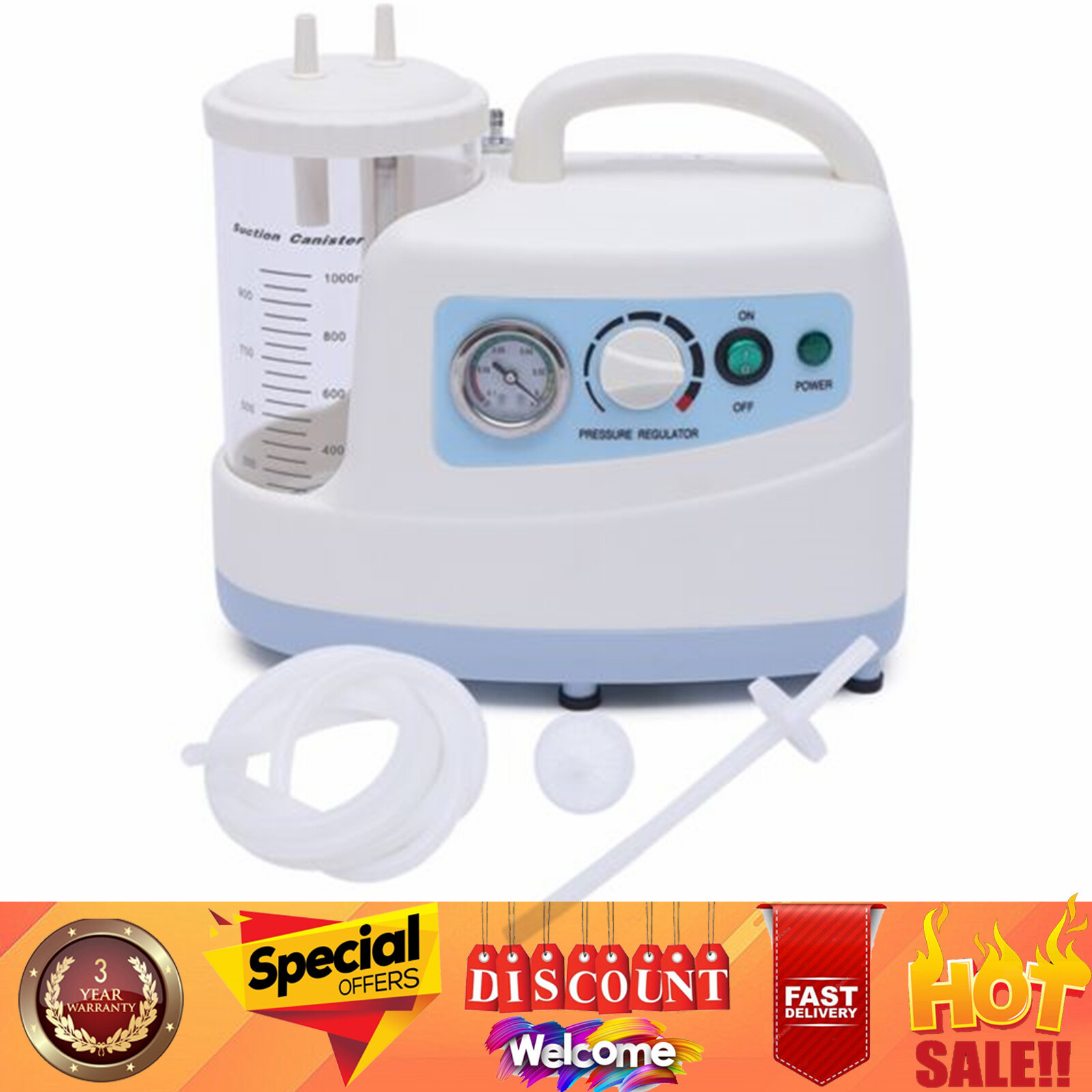 Suction Machine Emergency Medical Portable Aspirator Vacuum Phlegm Unit Mucus