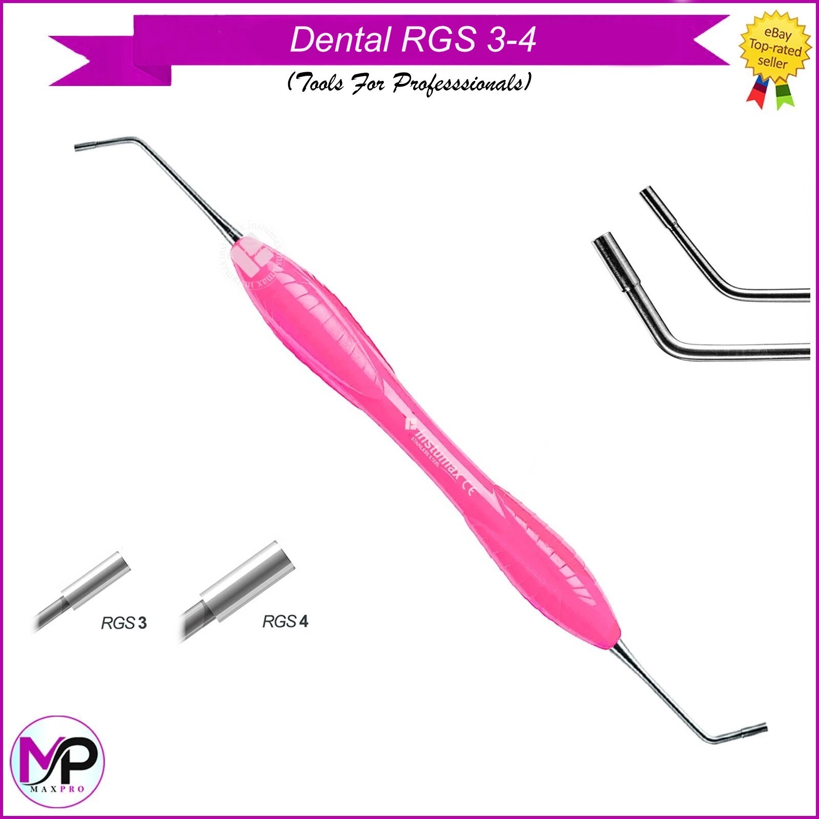 RGS 1-2 / 3-4 Dental Instrument – Silicone Handle – Depth Guide for Restorative