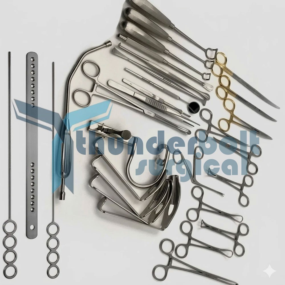 New Tonsillectomy and Adenoidectomy 30 pcs Set Surgical Instruments Kit with Box