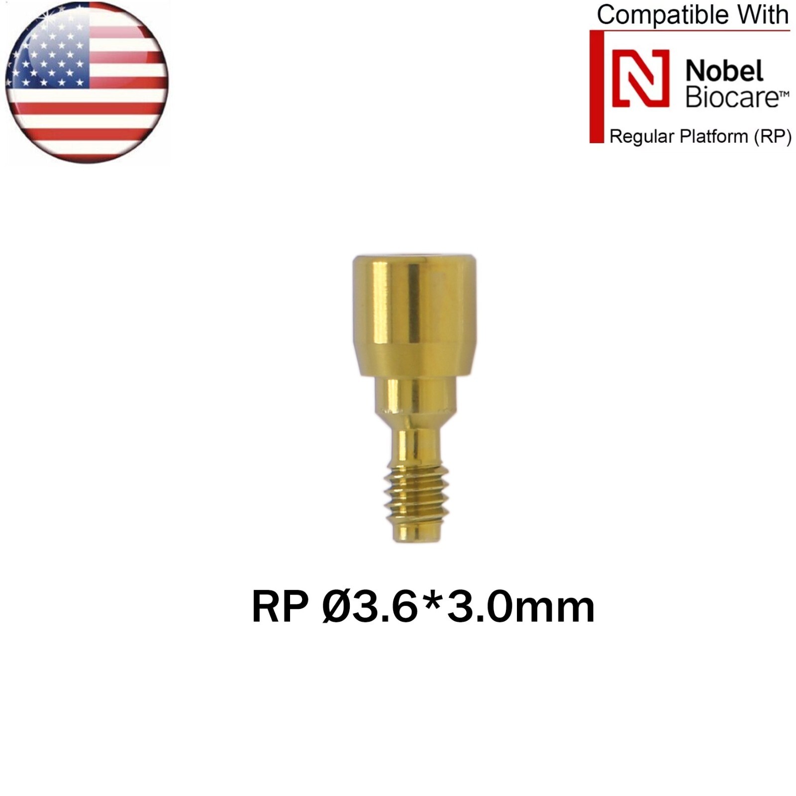 US Dental Healing Cap Abutment NP/RP Compatible with Nobel Active ∅3.6 ∅5.0 ∅6.0