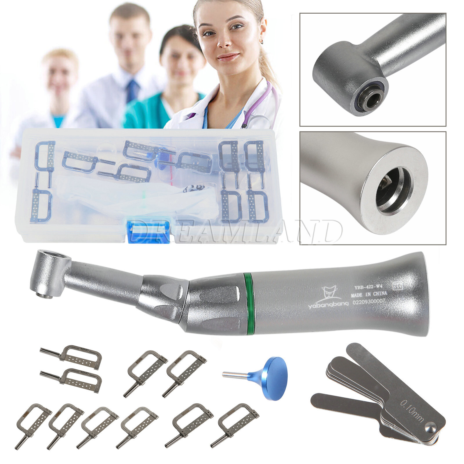 Pro Dental Reduction 4:1 Interproximal Stripping Contra Angle Handpiece IPR Kit