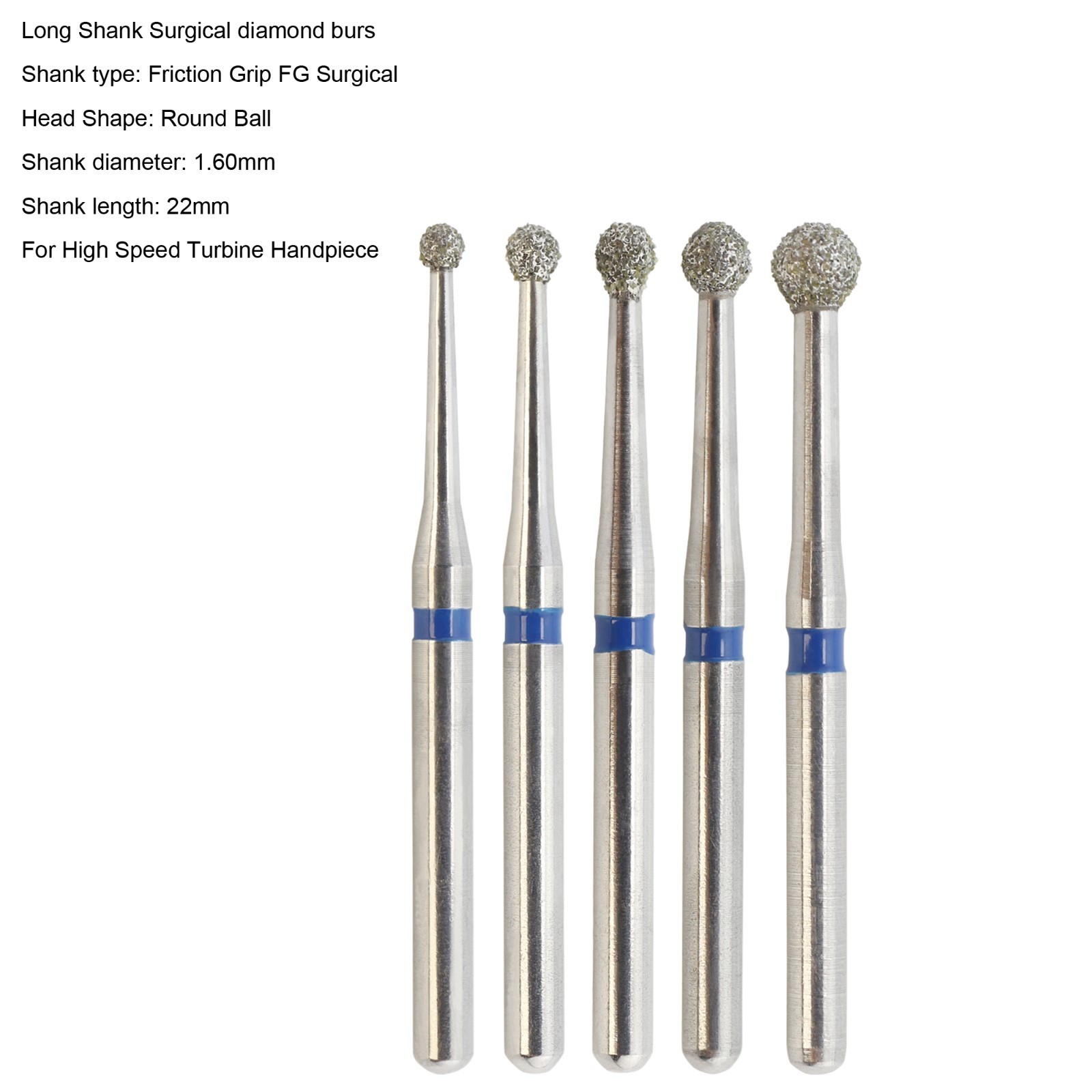 Dental Diamond Burs FG Round End Taper Football Barrel Pear Coarse Fine 856 379