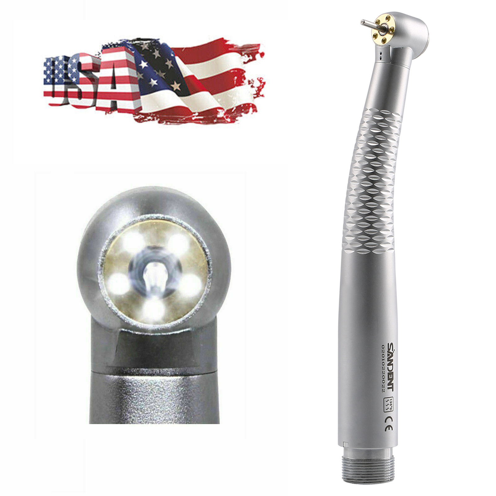 NSK Style Dental LED E-generator High Speed Handpiece 5*Bulb Fiber Optic / Rotor
