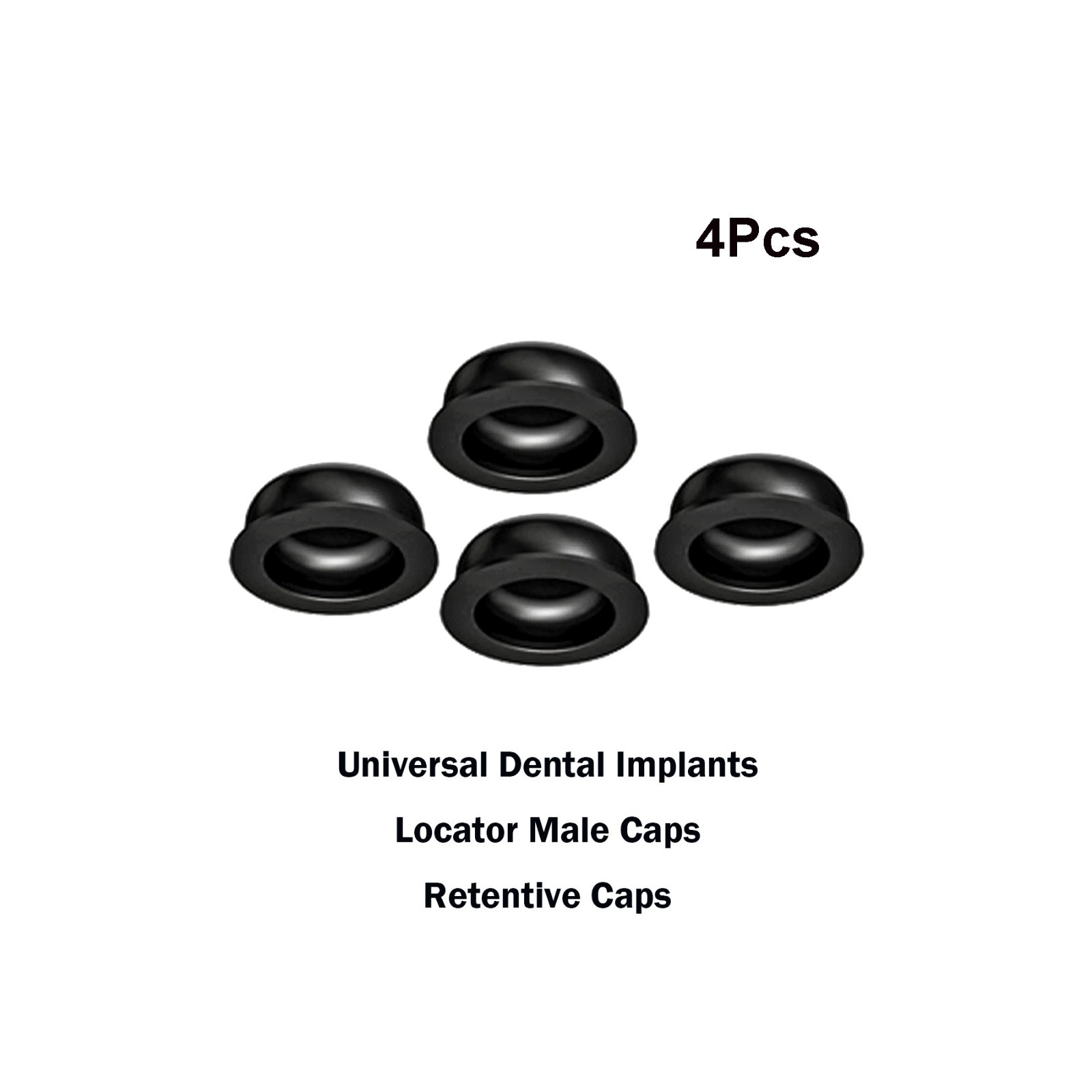 Universal Locator Processing Male Cap 4pcs/set PEEK Overdenture Retention Insert