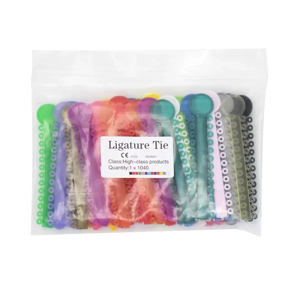 1040Pcs/Pack Ortho Dental Elastomeric Elastic Bracket Ligaduras Ties Mixed Color