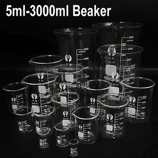 5ml – 3000ml Lab Borosilicate Glass Beaker Hight Chemistry stability Glassware