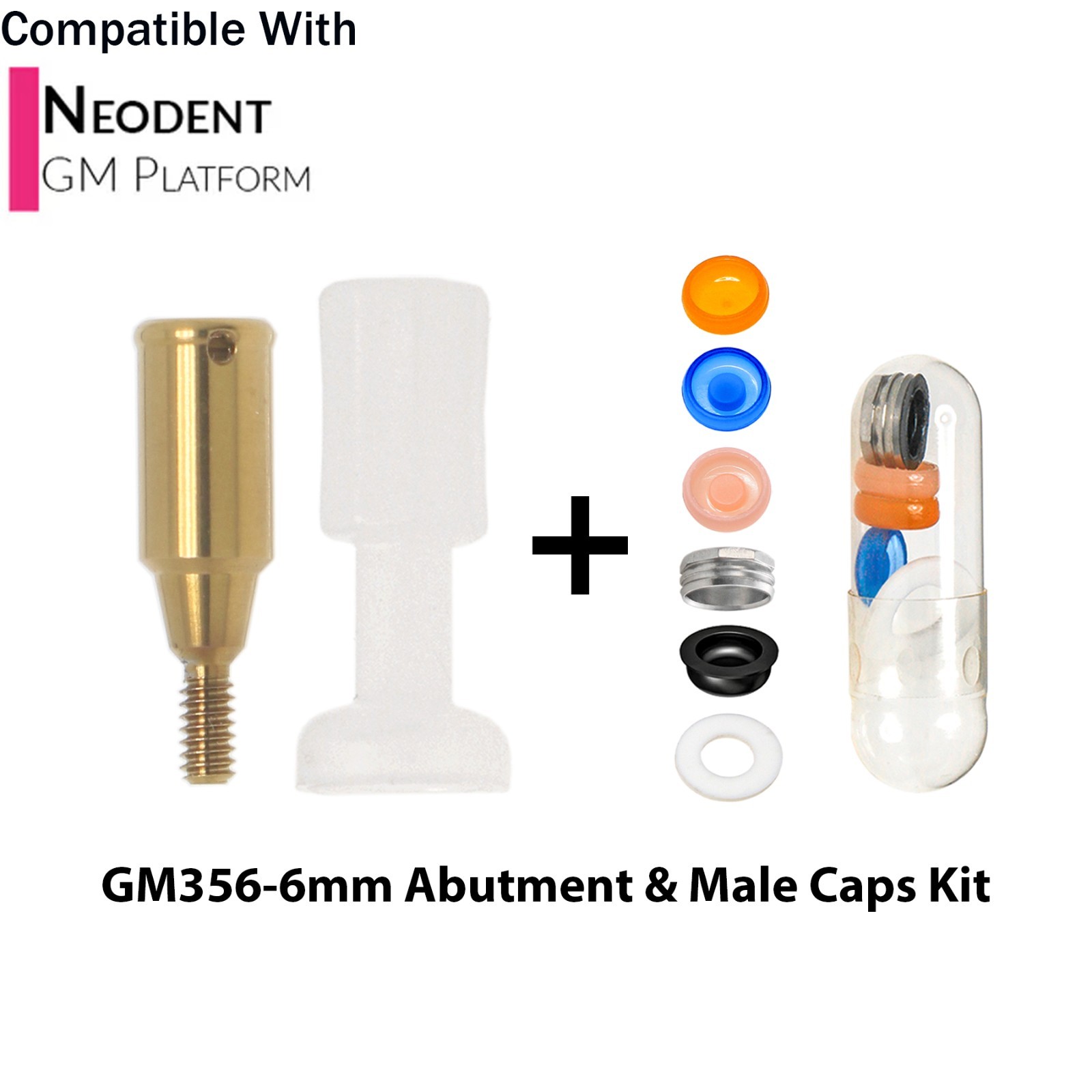 For NEODENT GRAND MORSE Locator Abutments 1-6mm GH & Overdenture Male Cap Kit