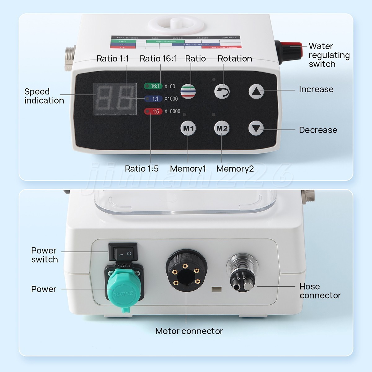 SANDENT Dental LED Electric Motor System Micromotor Water Tank Own Water Supply