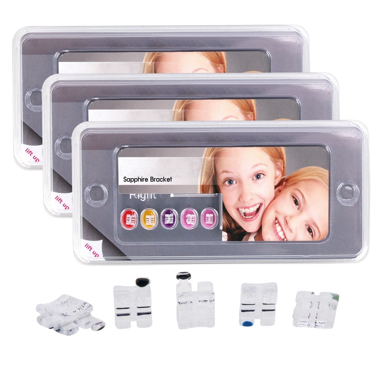 AZDENT Dental Orthodontic Clear Ceramic Brackets Braces Mini Roth.022 Hooks 345