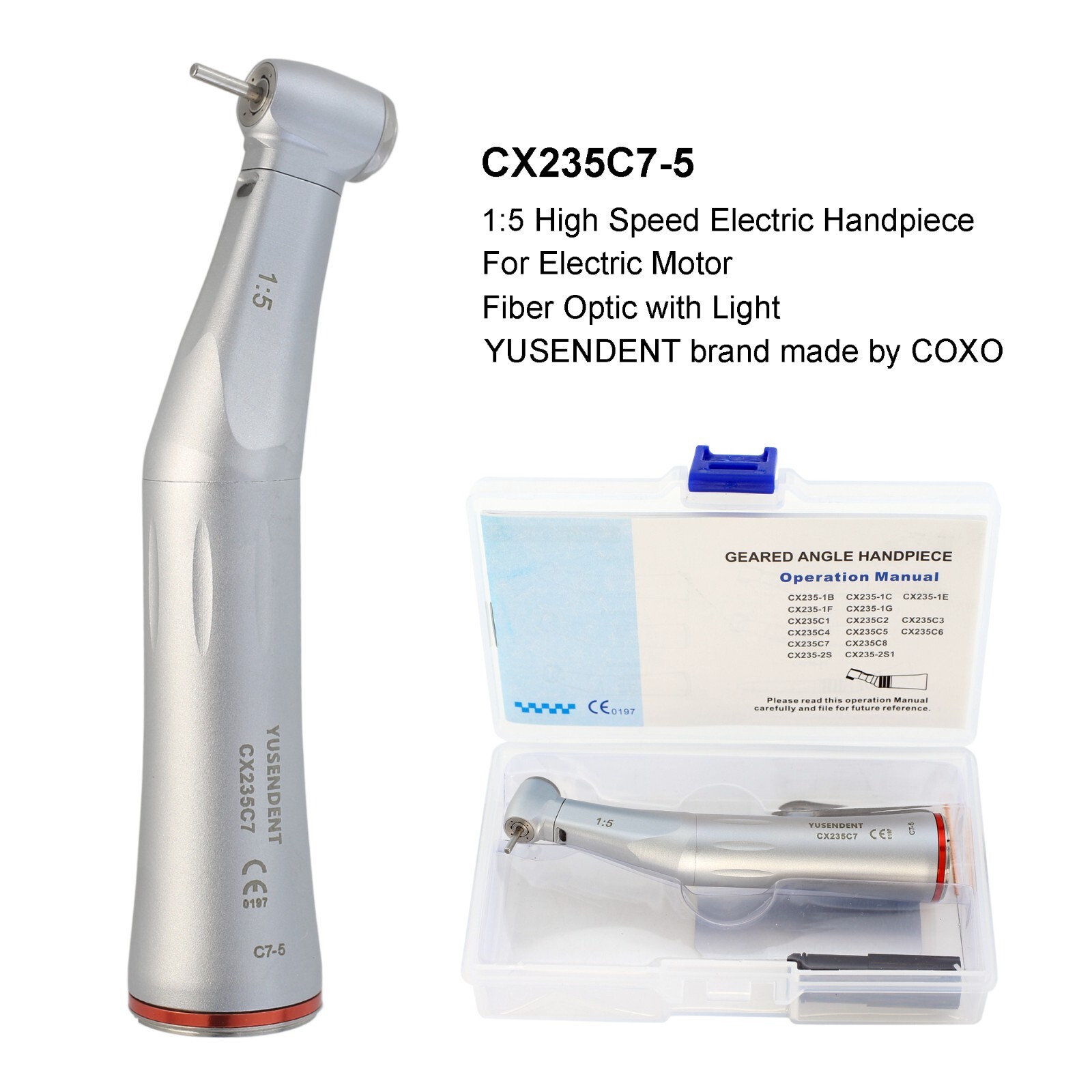COXO Dental 1:5 Electric Handpiece High Speed Contra Angle Fiber Optic NSK Z45L