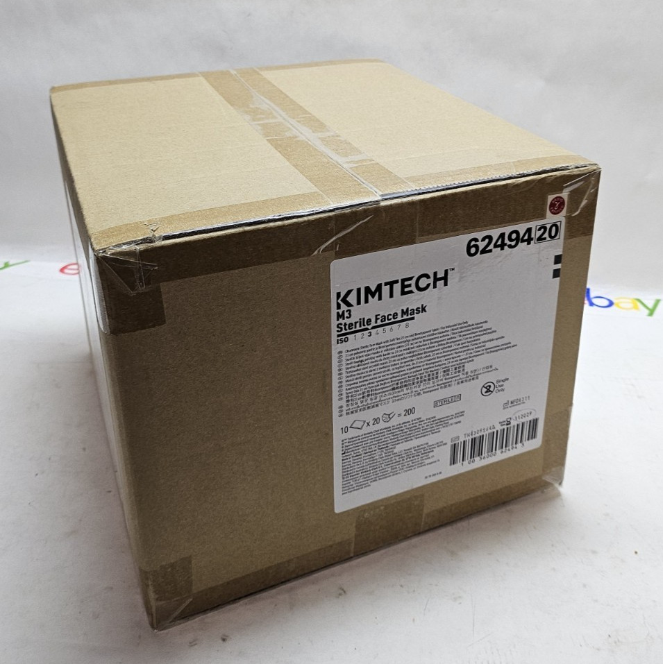 Kimtech 62494(02) M3 Sterile White Soft Tie Face Masks Case of 200-exp 112029