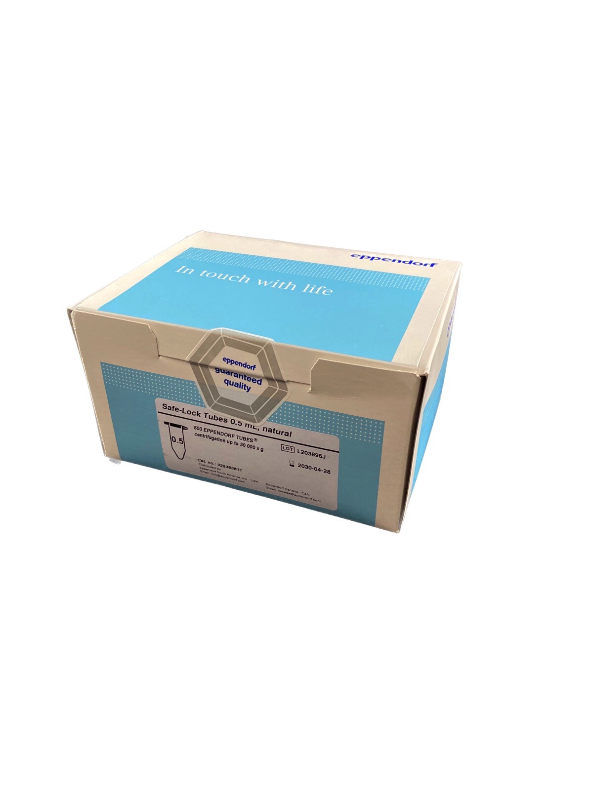 EPPENDORF 0.5 mL Safe-Lock Centrifuge Tubes Natural 022363611 (500/cs)