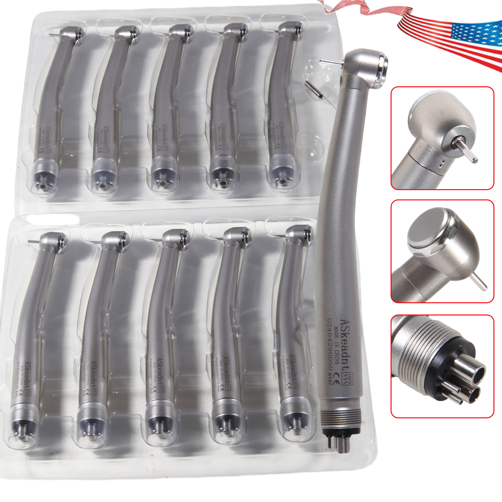 1/10 Pcs Dental Pana Max High Speed Turbine Handpiece 4 Hole Push Button type ds