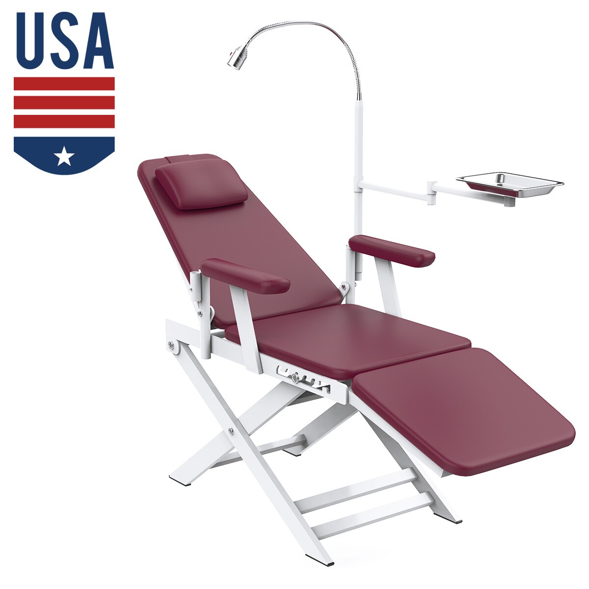 Unidad de entrega móvil dental portátil Compresor de aire Succión M4/ Silla