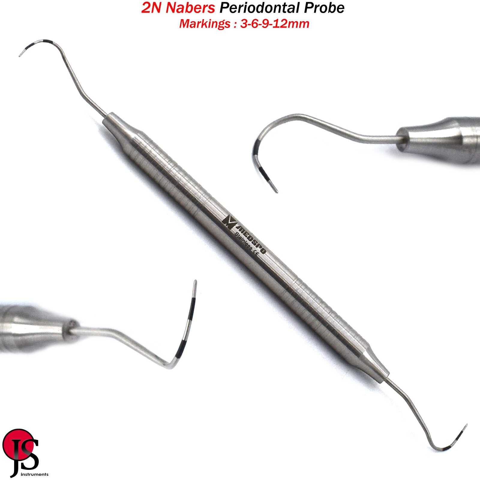 Dental Perio Probe Nabers 2N Furcation Color Coded Periodontal Instruments