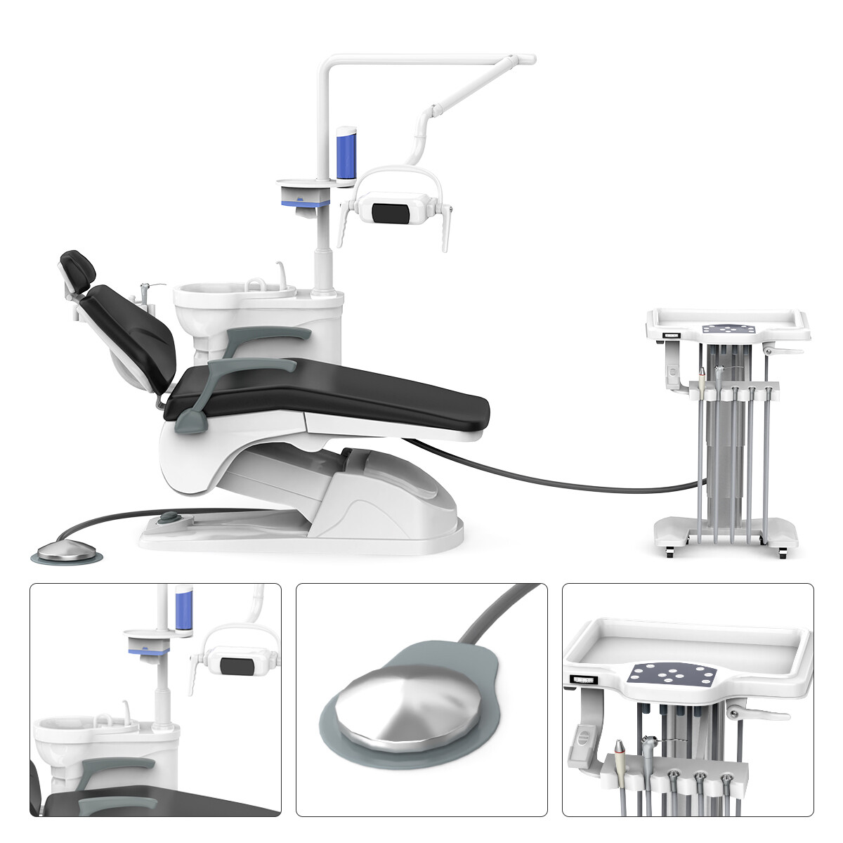 Portable Dental Mobile Unit with Air Compressor scalers Curing/Dental Unit Chair