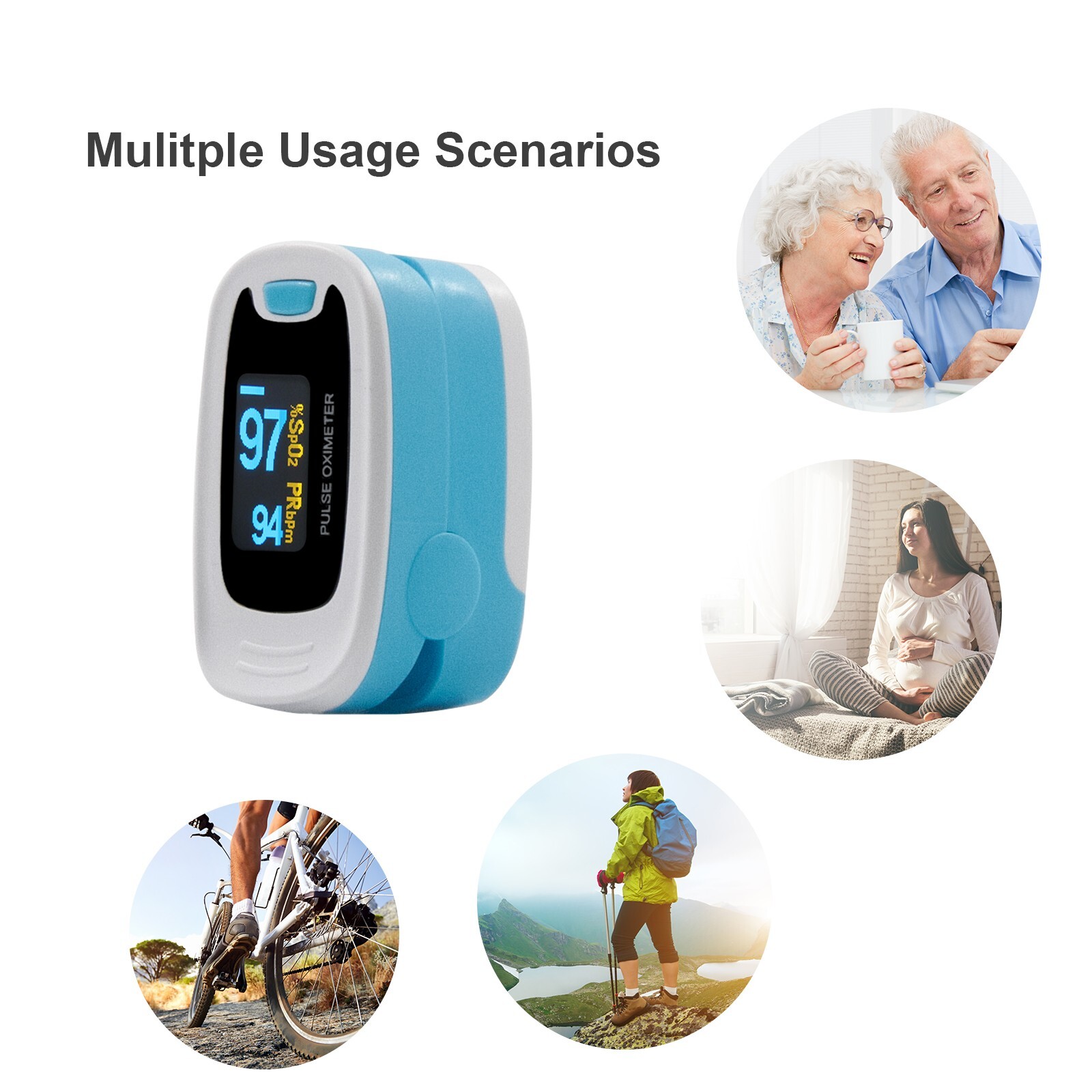 CONTEC OLED Pulse Oximeter Spo2 Fingertip Probe Blood Oxygen Saturation Machine