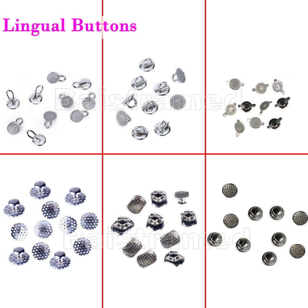 8 Models Dental Orthodontic Lingual Buttons Bondable Round Mesh Base AZDENT