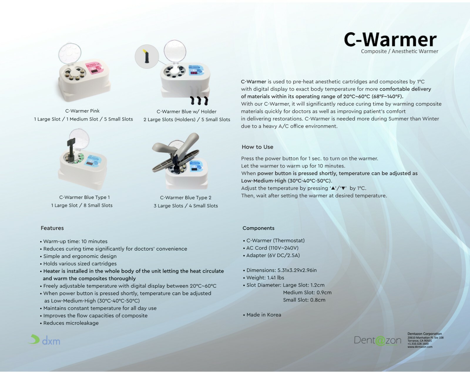 [DXM]C-Warmer Blue T2 Dental Composite Resin Compule Anesthetic Cartridge Warmer