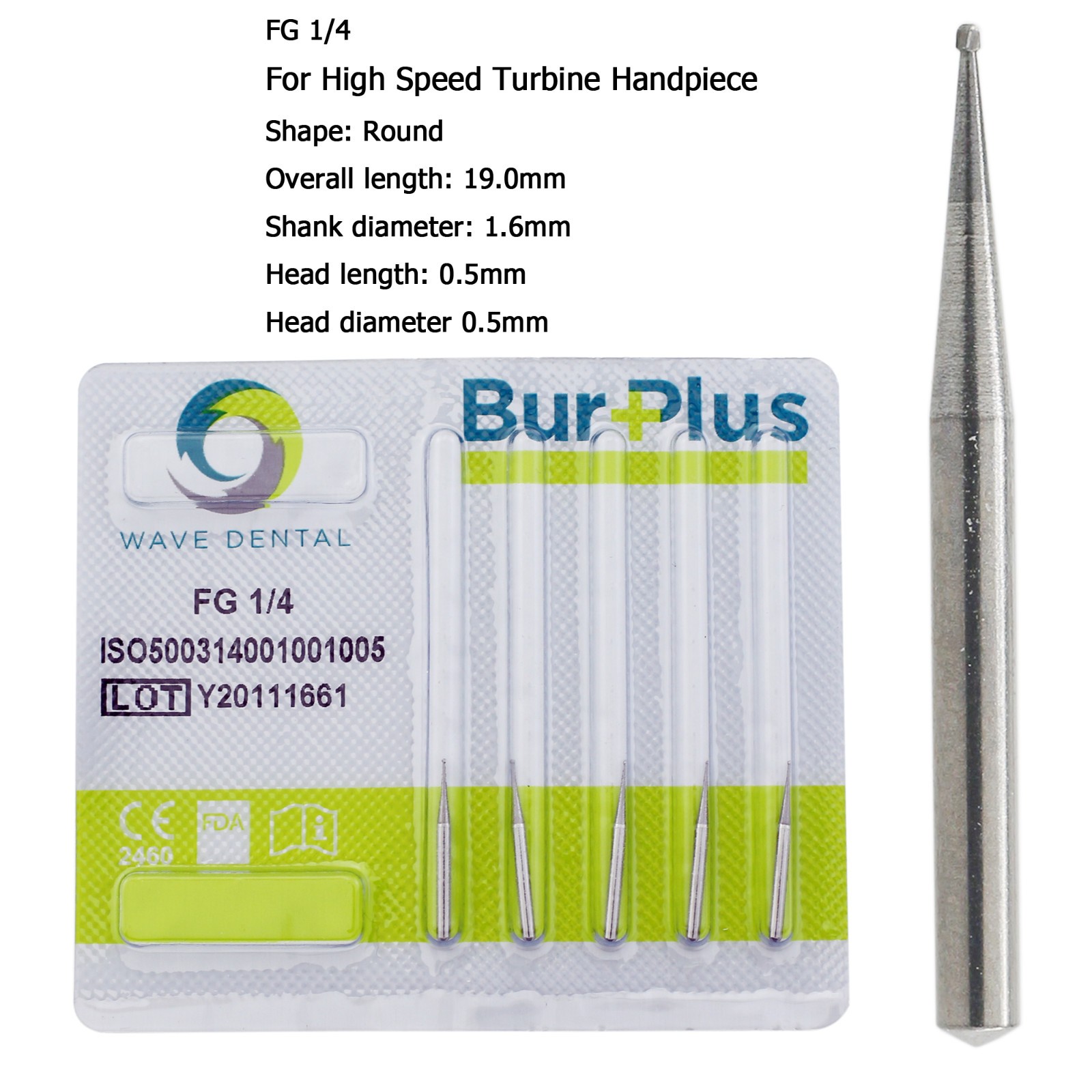 Wave Dental Round Carbide Burs High Speed Bur FG 1/4 2 4 6 8 Friction Grip Prima