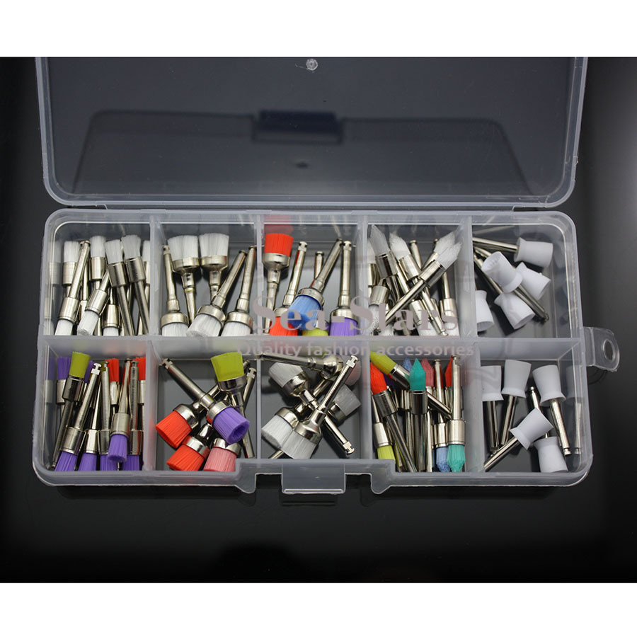 NEW Disposable 70 PCS Dental Prophy Brush Cup Polishing Polisher 7 Mixed Types