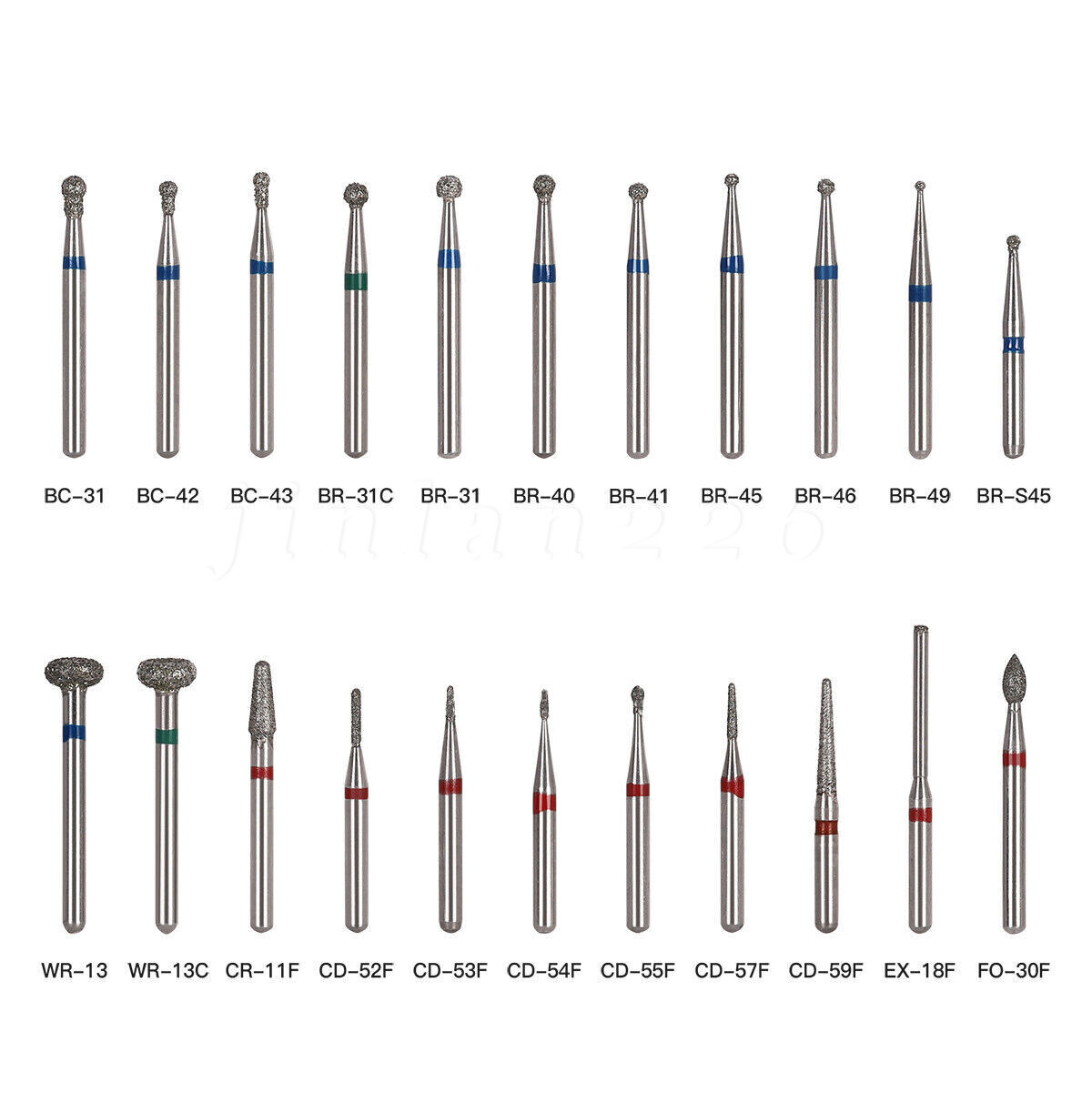 50 pcs Dental Diamond Ball Round burs Medium FG 1.6mm for High Speed Handpiece