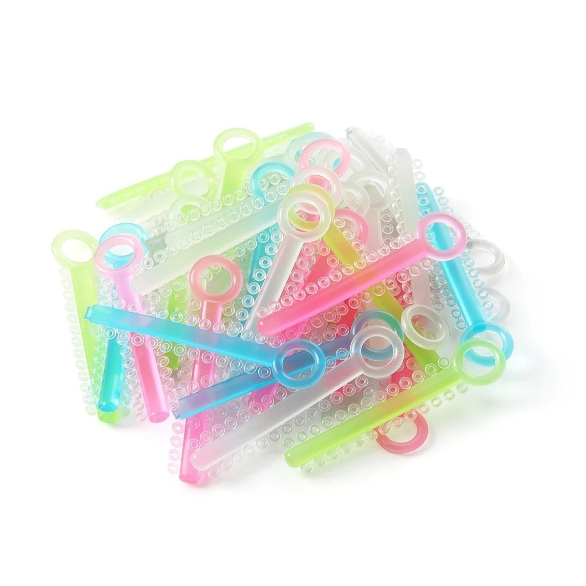 Dental Ortho Ligature Ties Glow in Dark Braces Elastic Rubber Bands Mixed Color