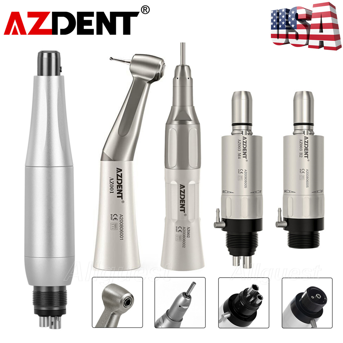NSK Style Dental Hygiene Prophy Air Motor/Slow Low Speed Handpiece Kit 2/4Hole
