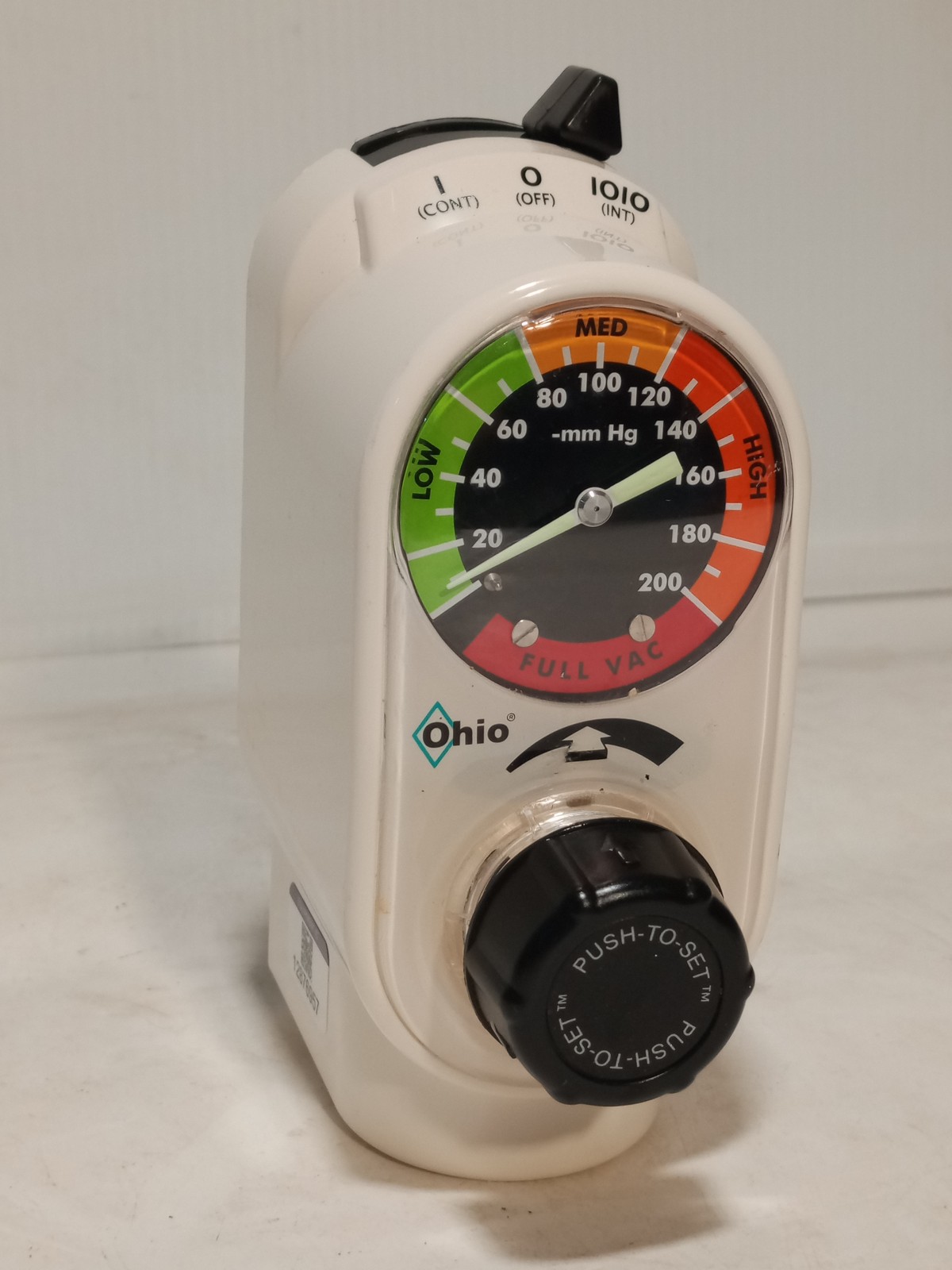 Ohio Medical P18A vacuum regulator intermittent 200mmHg analog as shown