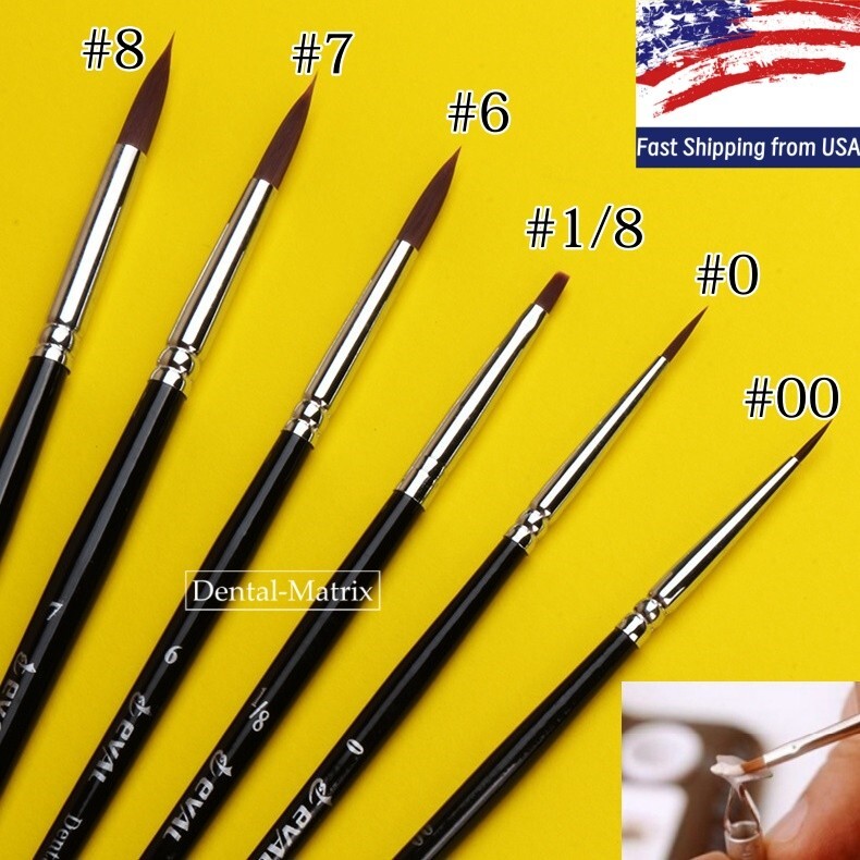 Dental Porcelain Brush Pen Ceramic Teeth Adhesive Resin Shaping Brushes 6pcs/set