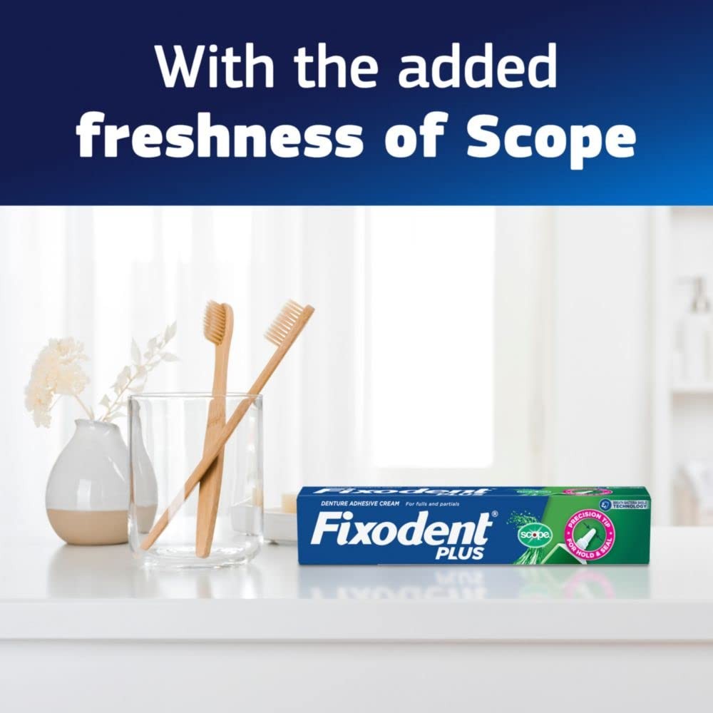 Fixodent Plus Scope Precision Hold & Seal Adhesive 2 Ounce (Pack of 1), White
