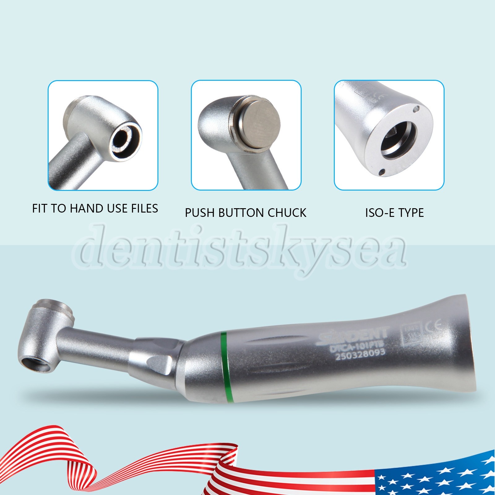 11X SANDENT Turbine Dental Fast High Speed Handpiece 4 Hole Clean Head USA