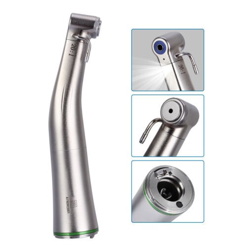 Dental 20:1 Contra Angle Fiber Optic LED Implant Handpiece E-type Push Button
