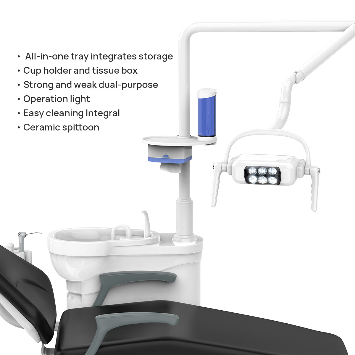 FDA Dental Unit Chair Computer Controlled DC Motor PU Hard Leather+ Doctor Stool