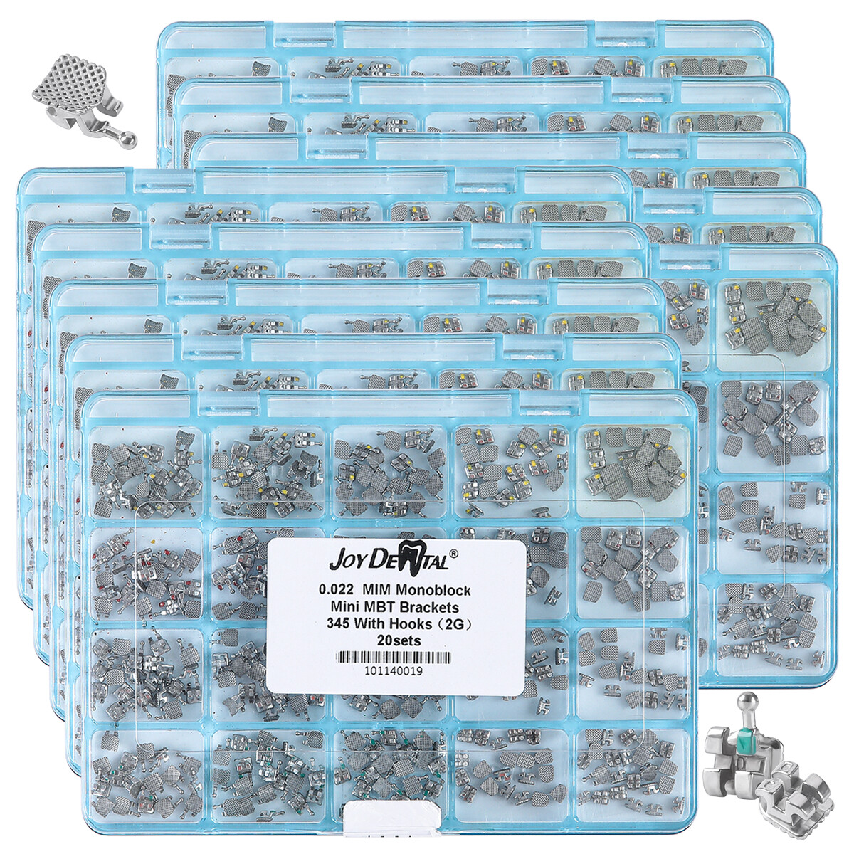 AZDENT Dental Orthodontic MIM Monoblock Brackets Braces Mini Roth/MBT Hooks 345