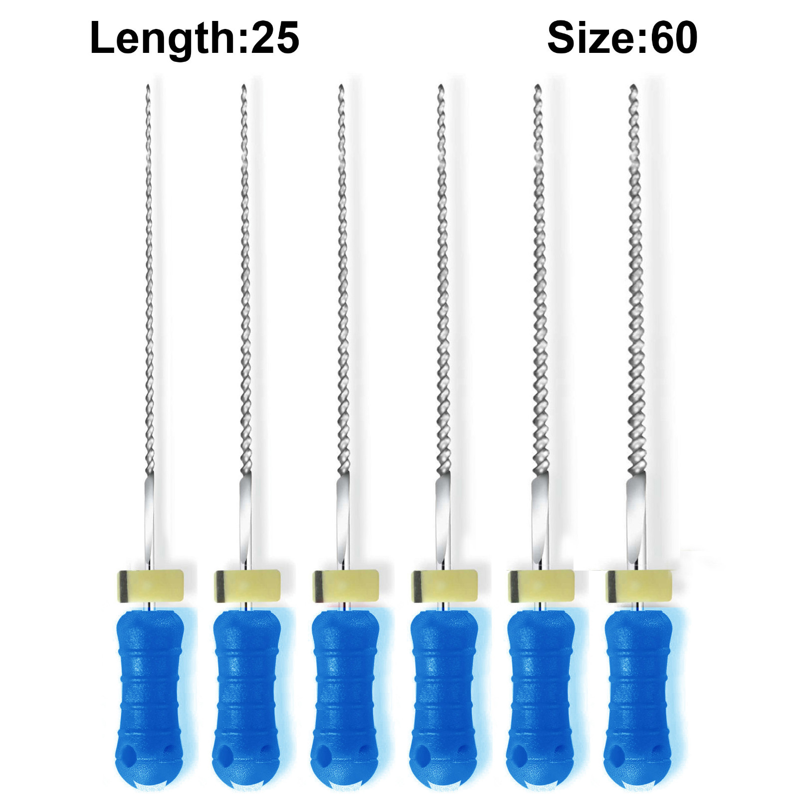 Sky Choice K-Files – 25 mm Length, Size 60 Blue with Rubber Stopper 6/Pkg