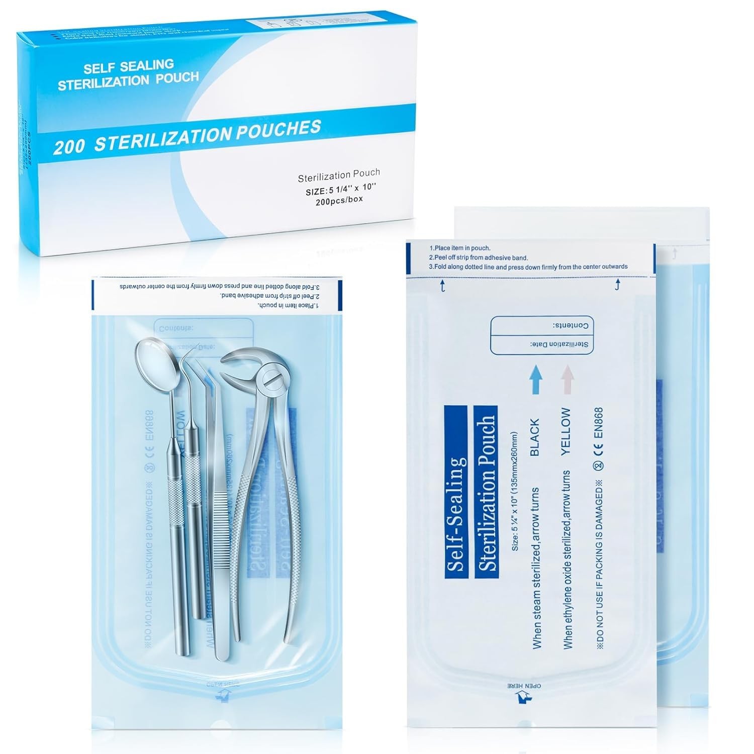1000x Dental Self Seal Sterilization Pouches Pouch Autoclave, Sterilizer Bags