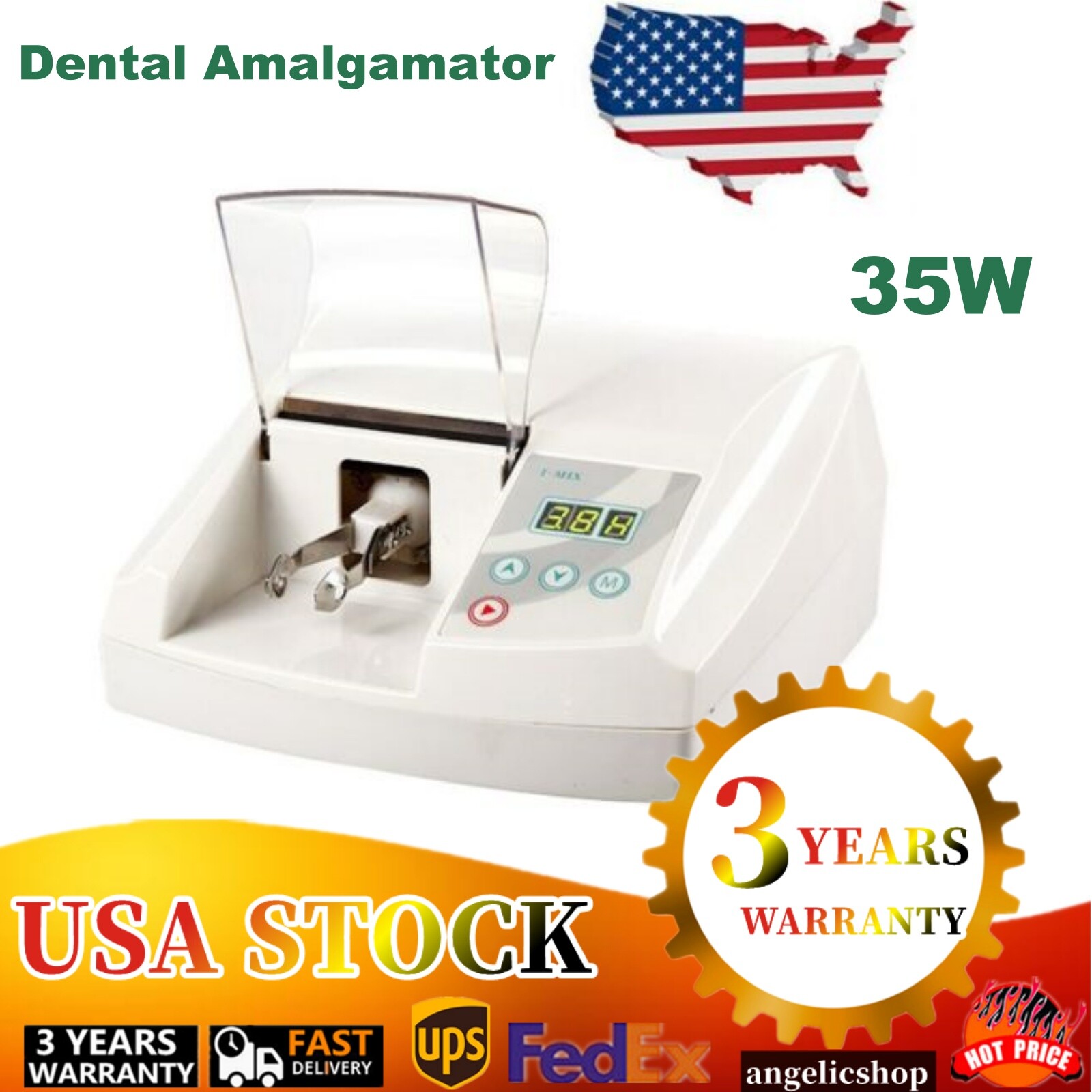 Dental Digital Amalgamator Amalgam Capsule Mixer High Speed Lab Safety Devices