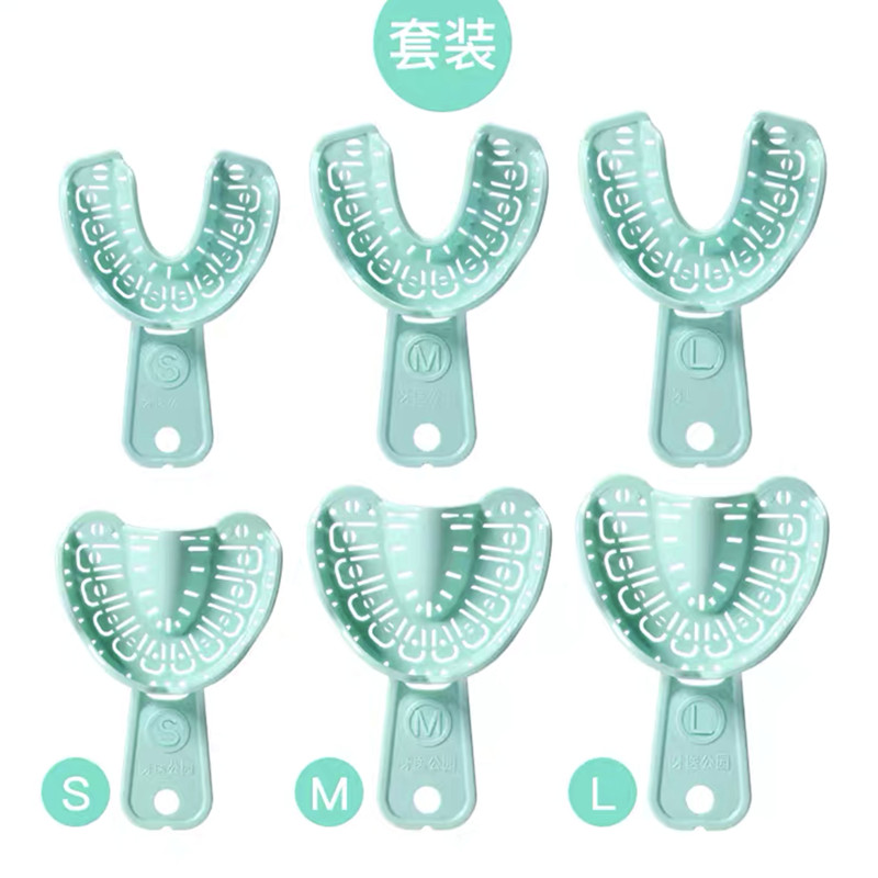 6pcs/set Disposable Dental Plastic Impression Implant Tooth Trays L/M/S