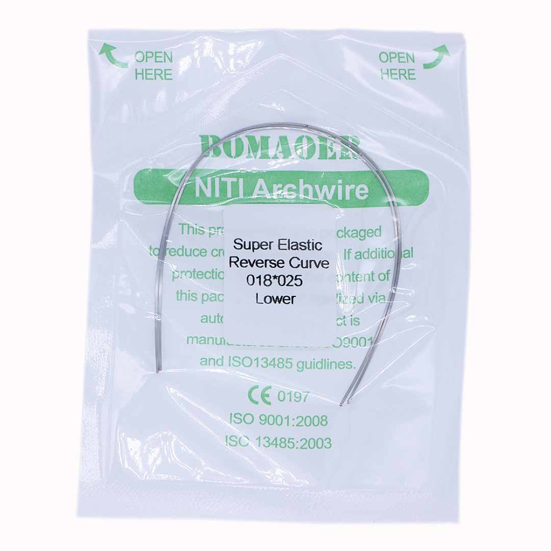 30×Dental Orthodontic Niti Rectangular Arch Wires Reverse Curve 18×25 Lower