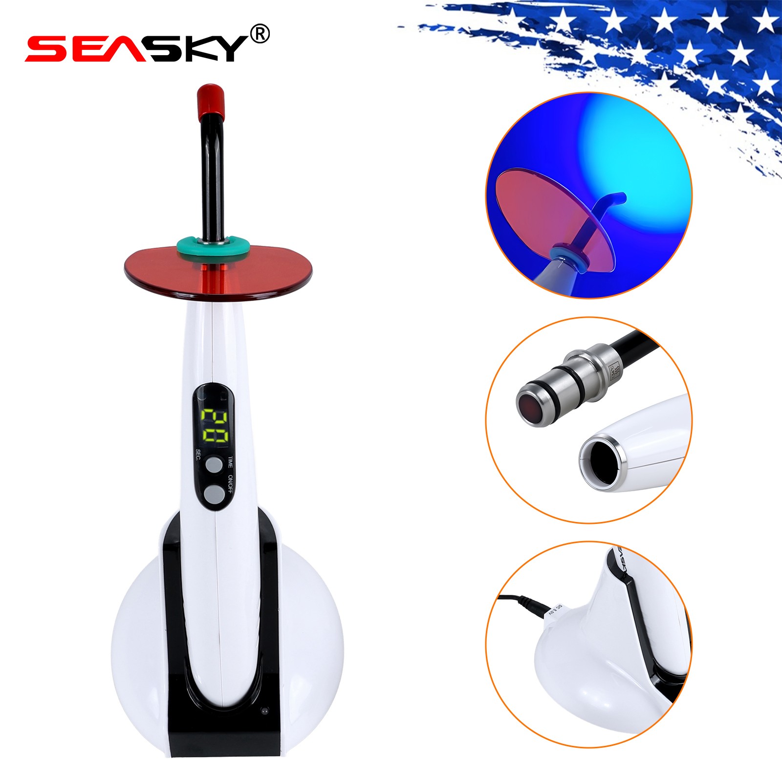 Wireless Cordless LED Dental Curing Light Lamp Teeth Whitening Woodpecker Style