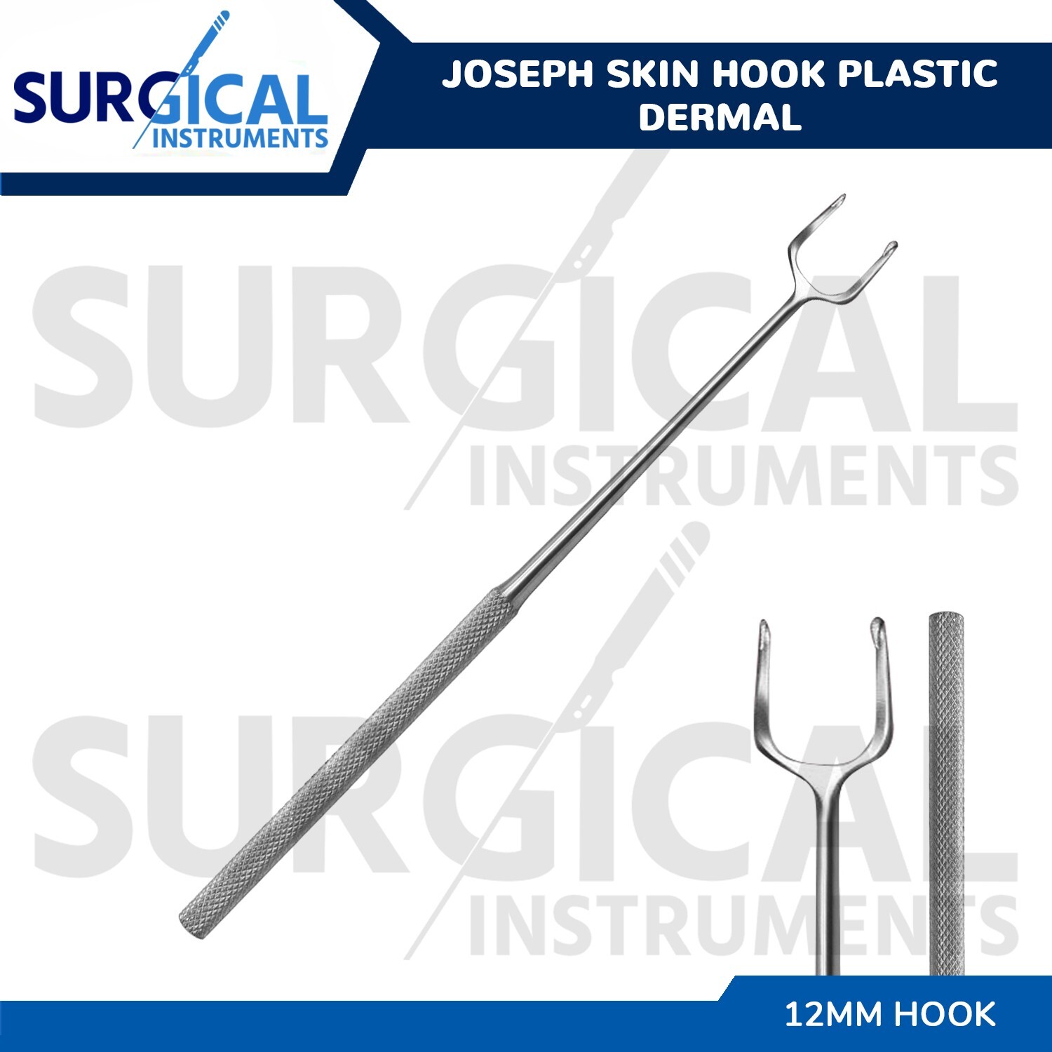 Joseph Skin Hook 12mm Double Sharp Prongs Retractor Plastic Dermal Instruments