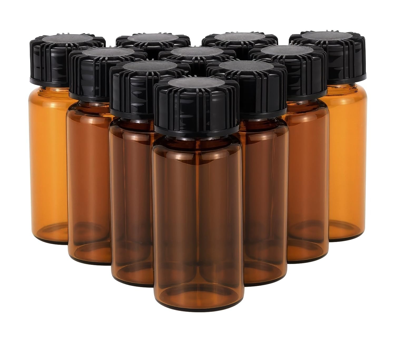 10ml Amber Glass Bottles – 10 Pack for Essential Oils, Colognes, Lab Use