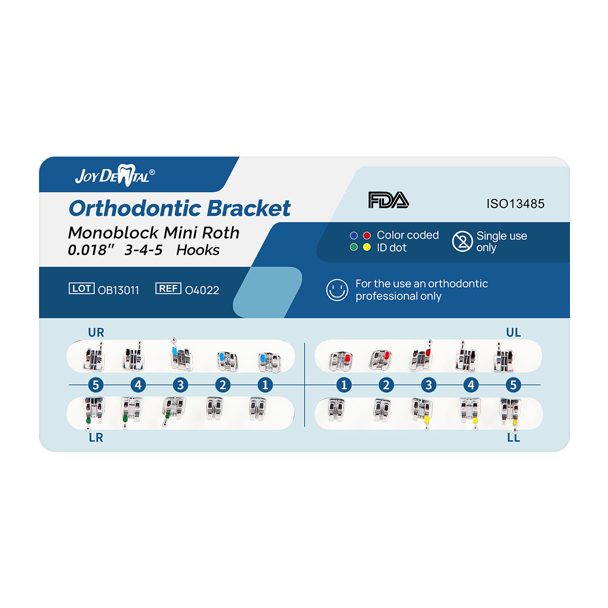 10Pks Orthodontic Dental Brackets Braces Metal Mini Roth MBT.022/.018 3/345Hooks