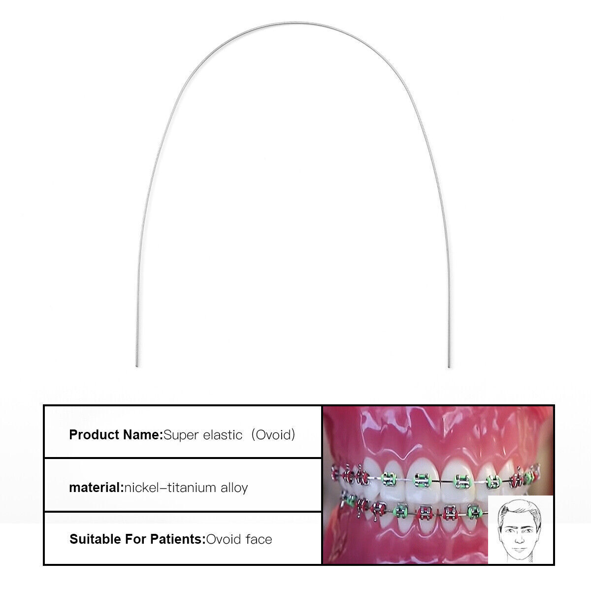 AZDENT arcos de ortodoncia niti super elástico rectángulos ovoide forma dental