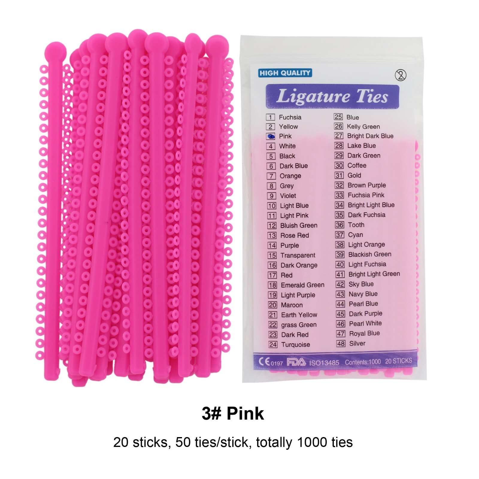 1000pcs Orthodontic Ligature Ties Elastic Ligas Ortodoncia Rubber Bands Brackets
