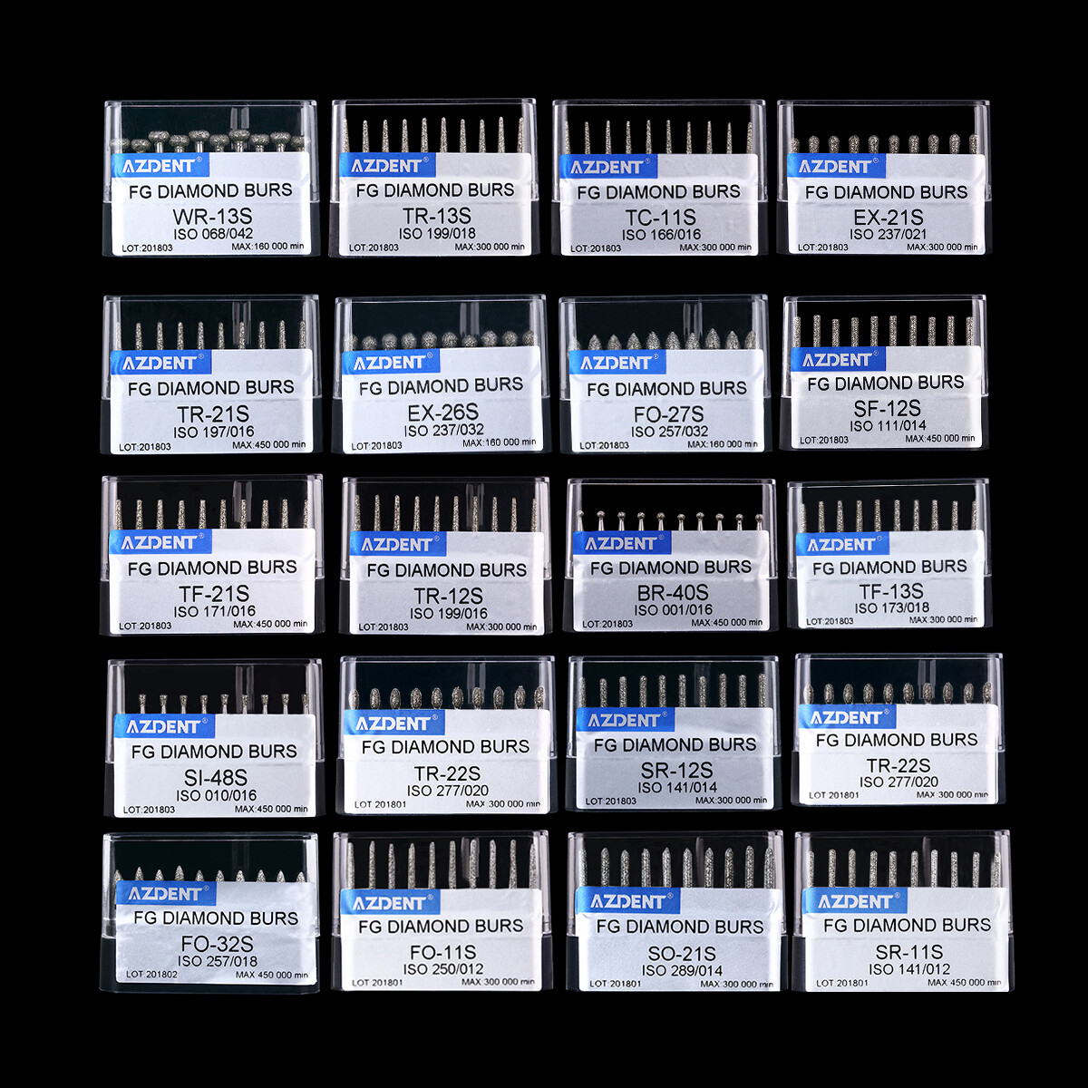 100pcs Dental Super Coarse Diamond FG Burs for High Speed Handpiece AZDENT